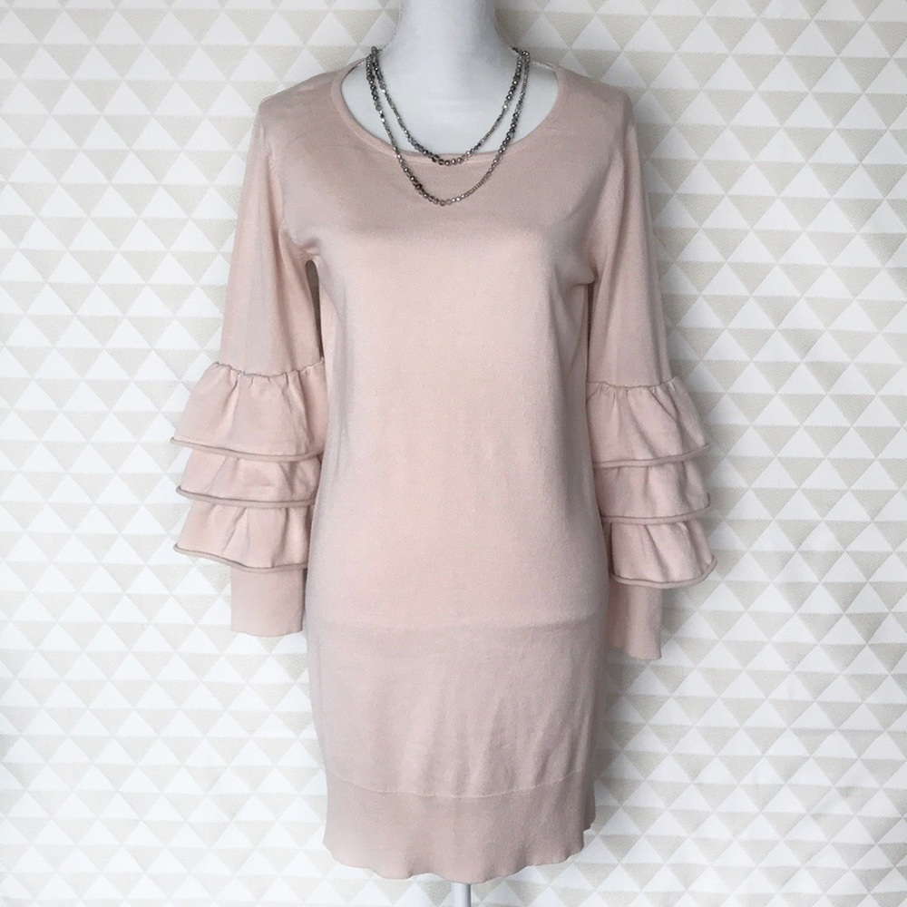 Pink Poet Sleeve Sweater Dress